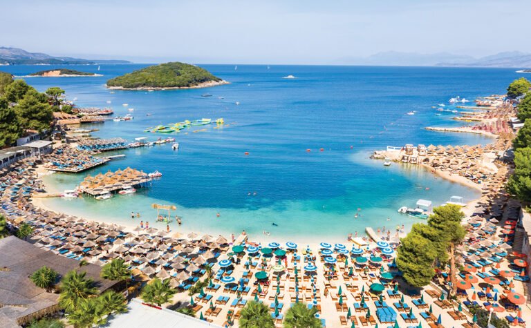 Ksamil,Beaches.,Four,Islands.,The,Bay.,Ksamil.,Albania.,Sandy,Embankment.